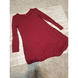 Unbranded burgundy long sleeve dress